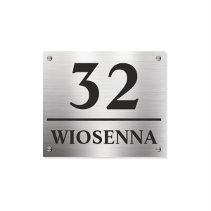 Tablica na dom - NOWECZESNA dibond srebrny, 29x25cm, WARIANTY