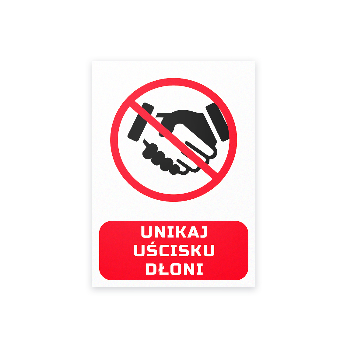 Unikaj uścisku dłoni - tabliczka PCV - obrazek 2