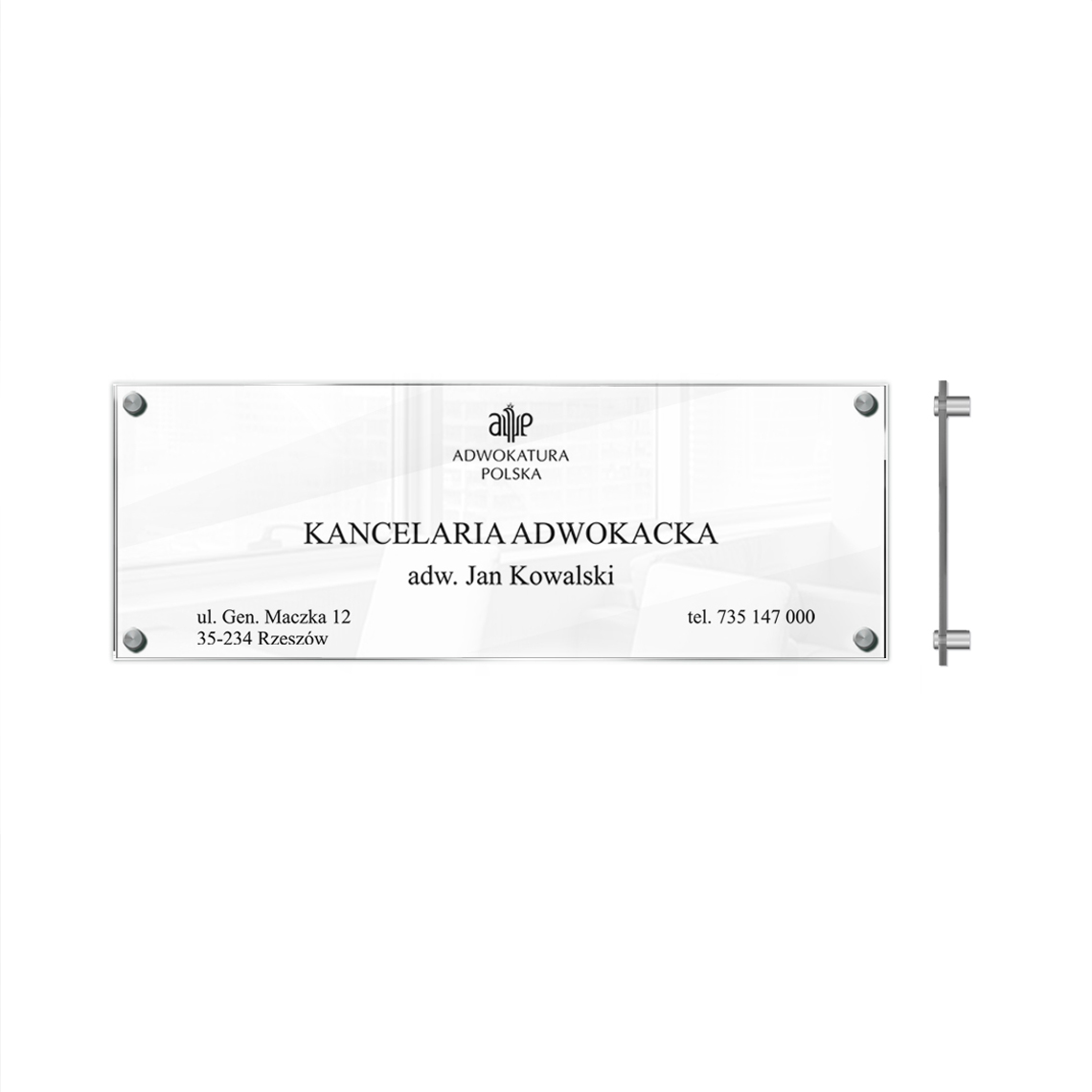 Szyld Adwokat / Radca Prawny - Tablica Na Dystansach - obrazek 3