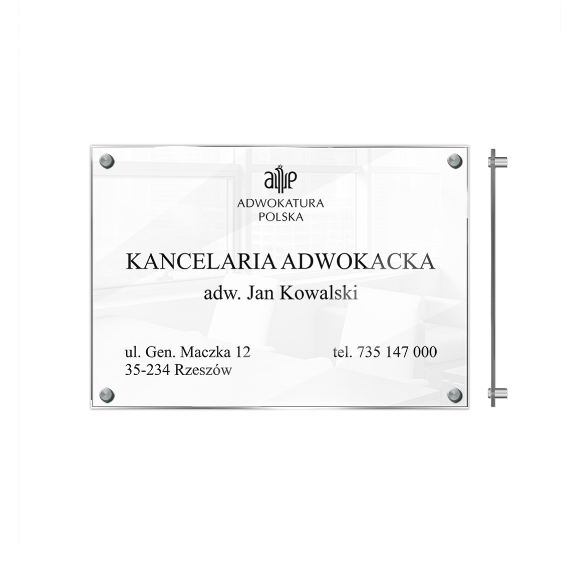 Szyld Adwokat / Radca Prawny - Tablica Na Dystansach - obrazek 2