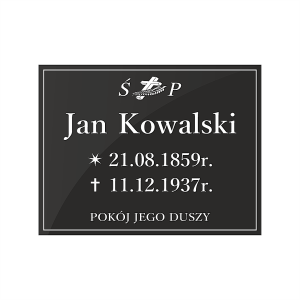 Tablica nagrobna - Szkło akrylowe - Plexi Glass