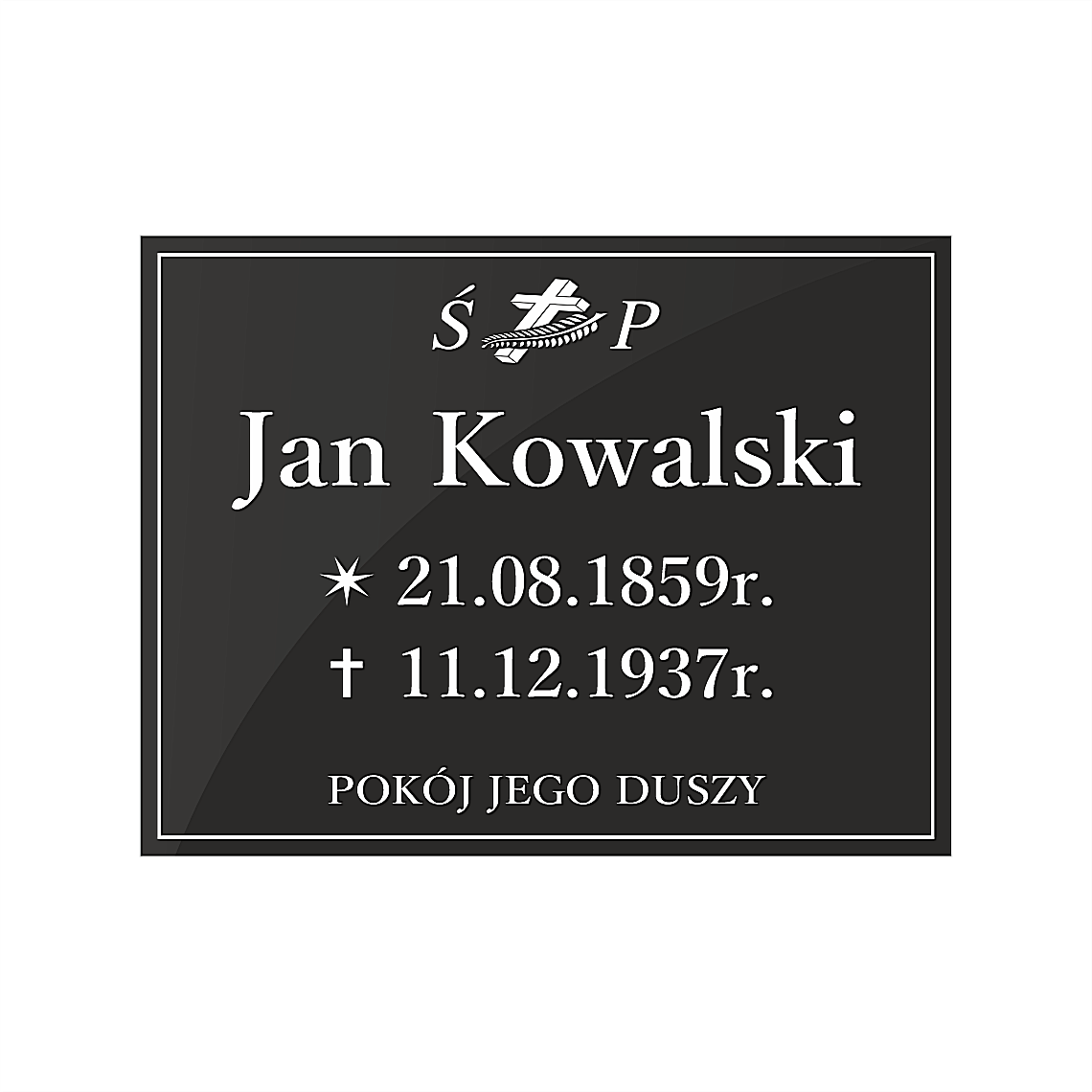 Tablica nagrobna - Szkło akrylowe - Plexi Glass
