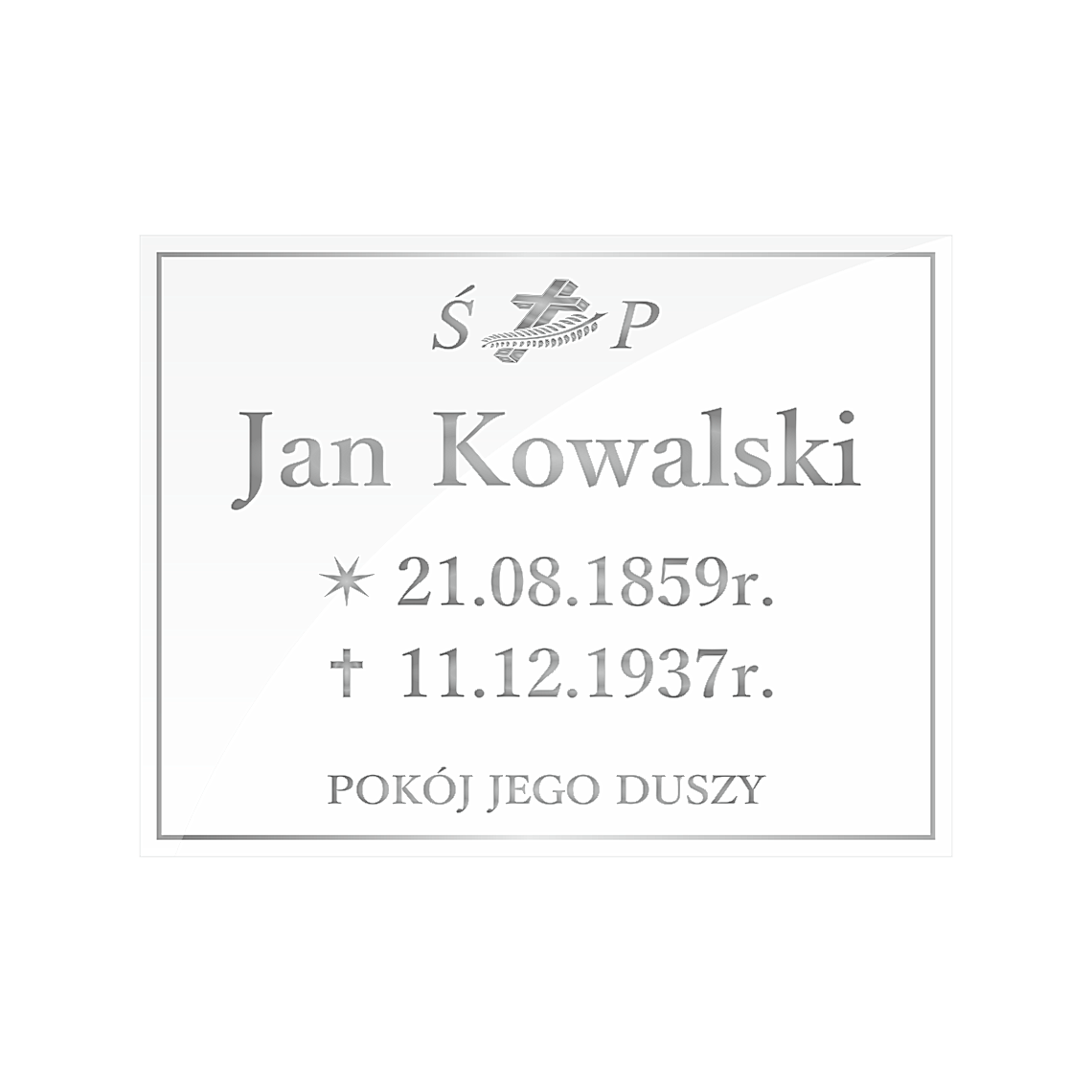 Tablica nagrobna - Szkło akrylowe - Plexi Glass - obrazek 10