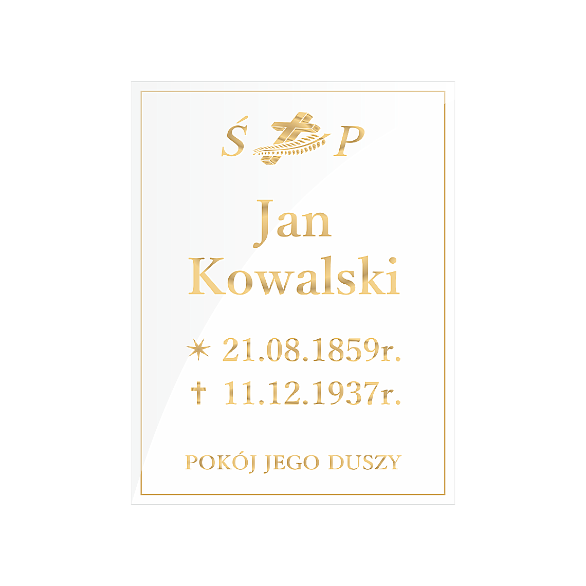 Tablica nagrobna - Szkło akrylowe - Plexi Glass - obrazek 2