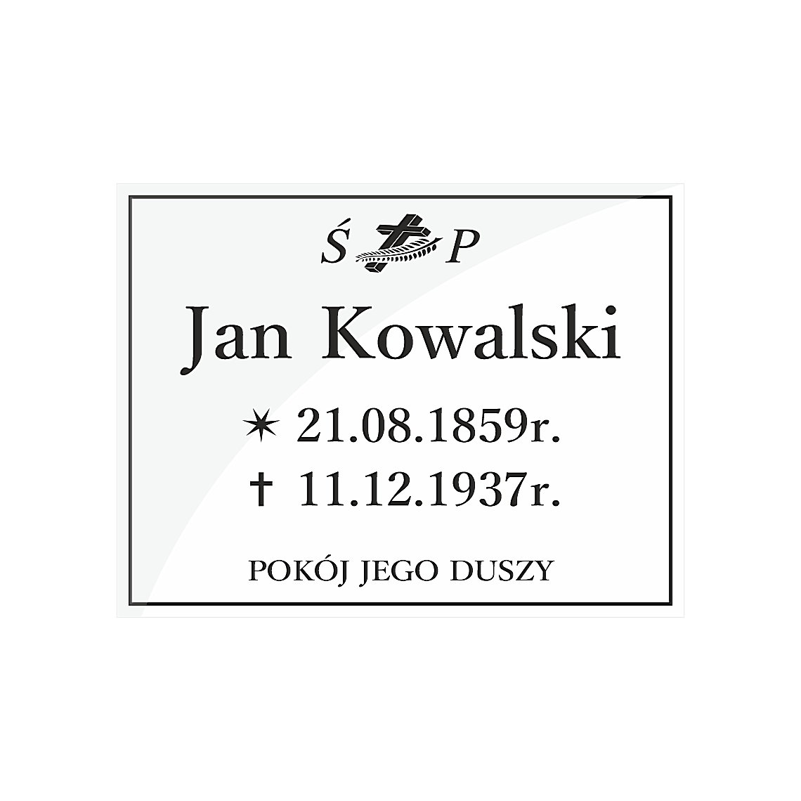 Tablica nagrobna - Szkło akrylowe - Plexi Glass - obrazek 3