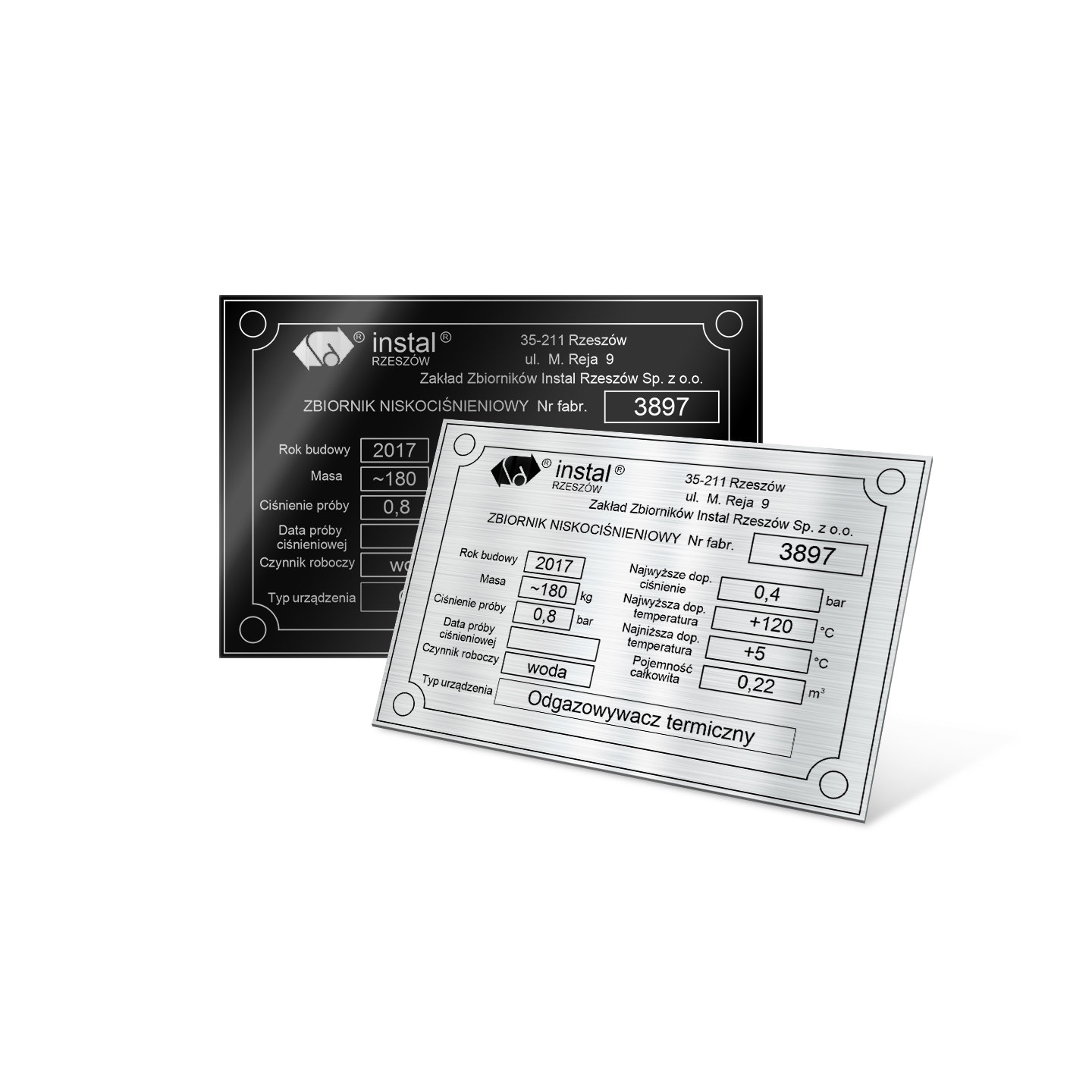 Tabliczka znamionowa aluminiowa - Zastępcza - obrazek 4
