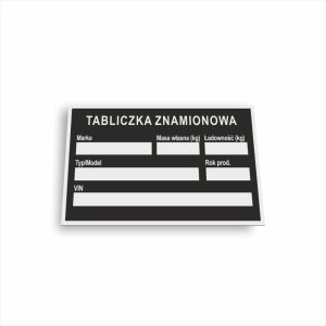 Tabliczka znamionowa aluminiowa - Zastępcza