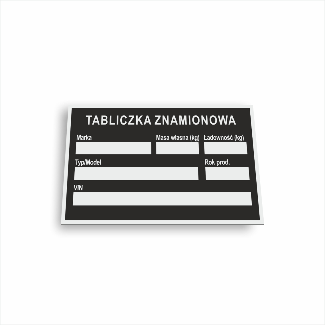 Tabliczka znamionowa aluminiowa - Zastępcza