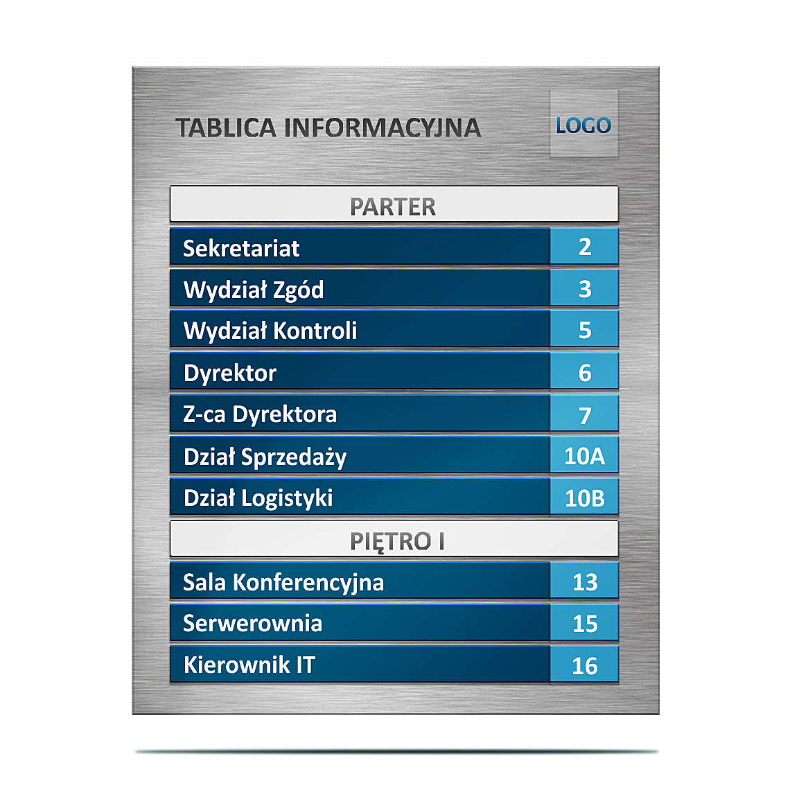 Tablica do holu - Informacyjna przy wejściu