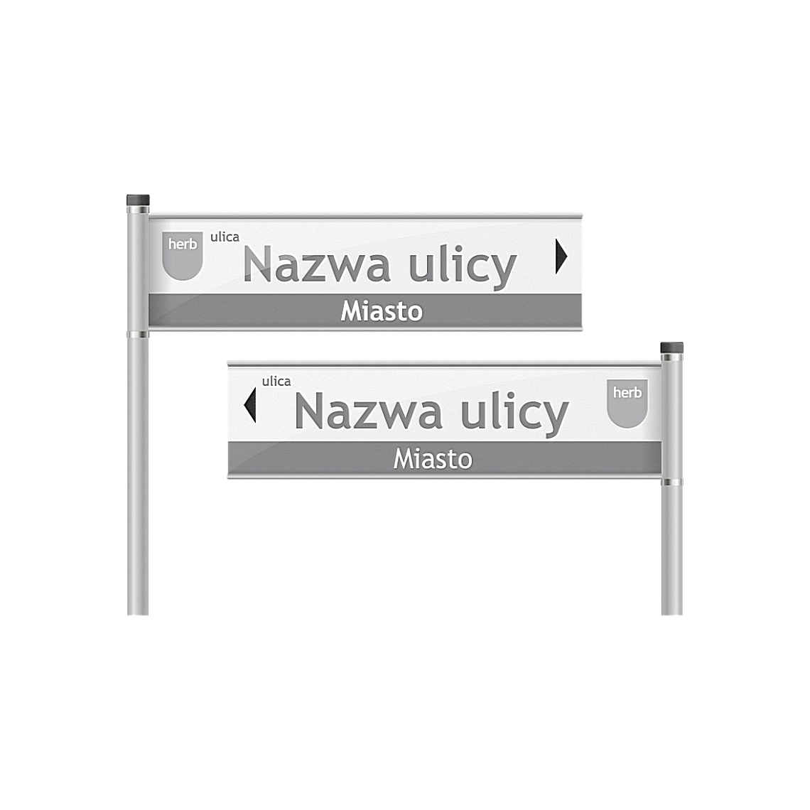 Tablice z nazwą ulicy - drogowskazy na słupkach - obrazek 2