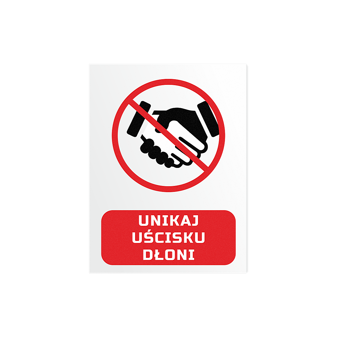 Unikaj uścisku dłoni - tabliczka PCV